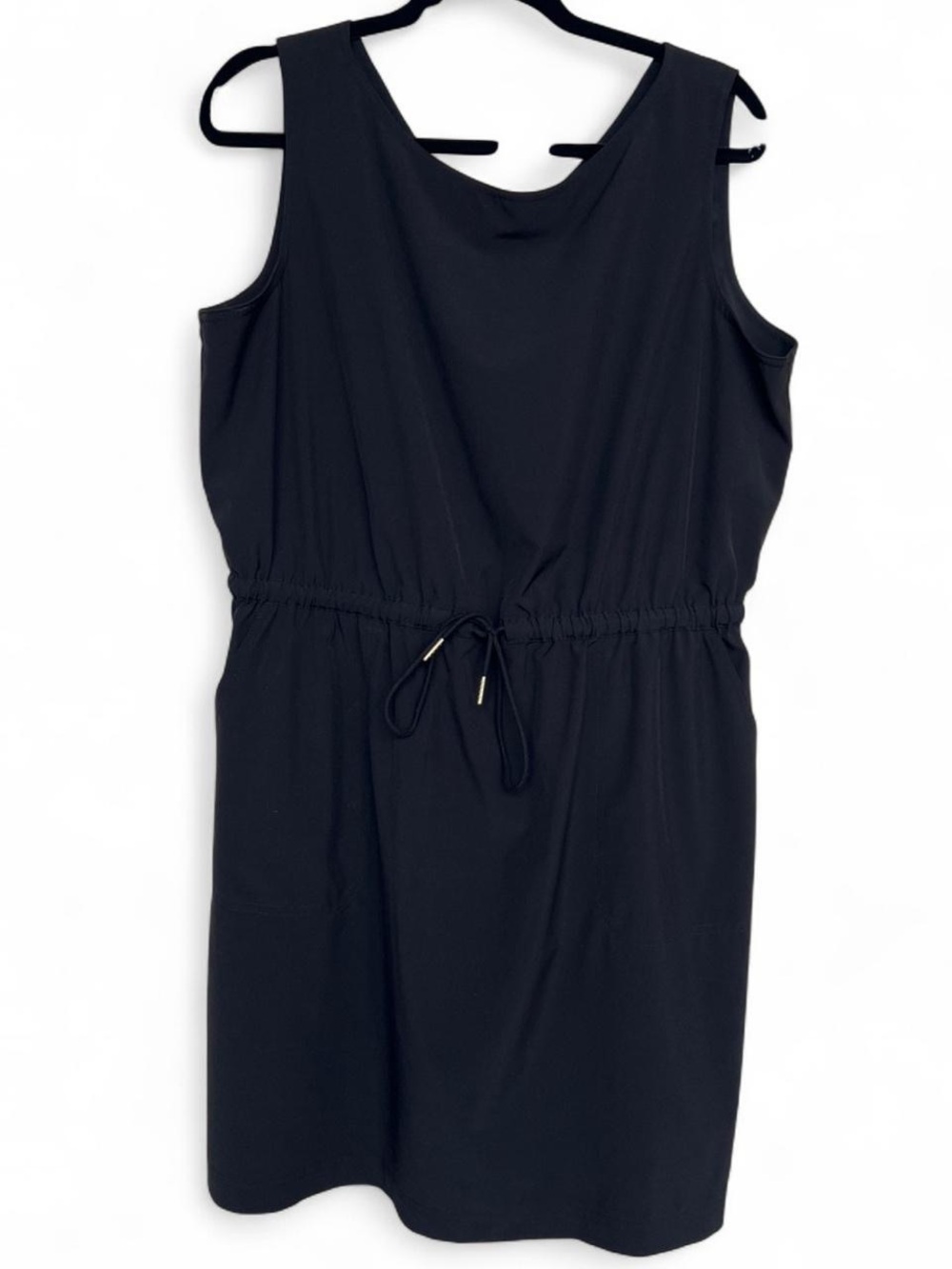 Calvin Klein Black Sleeveless Drawcord Mini Dress
